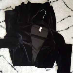 American Apparel Velvet Deep V Neck Skater Dress